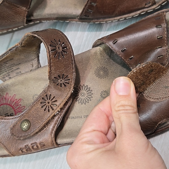 Taos Women Brown Hook&loop Leather Sandals Shoes Sz 8 - Picture 7 of 12